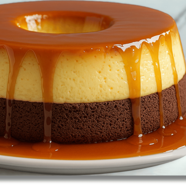 Brownies with cheese and caramel.