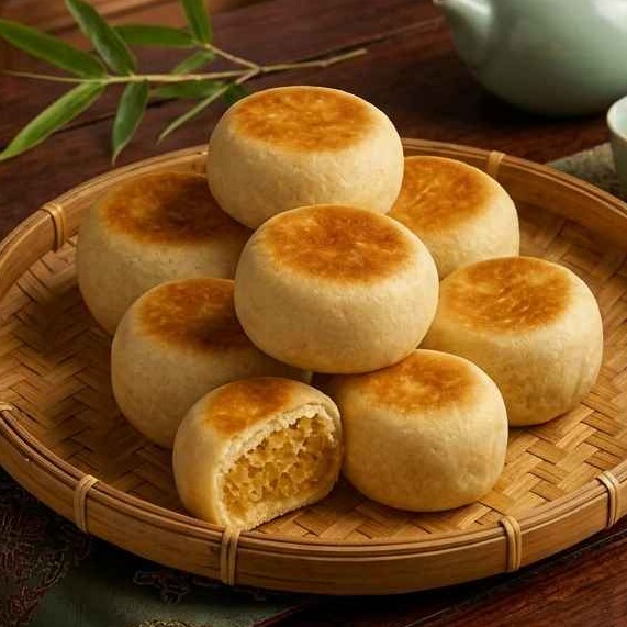 Traditional Indonesian Pia Pathok with delicious fillings.